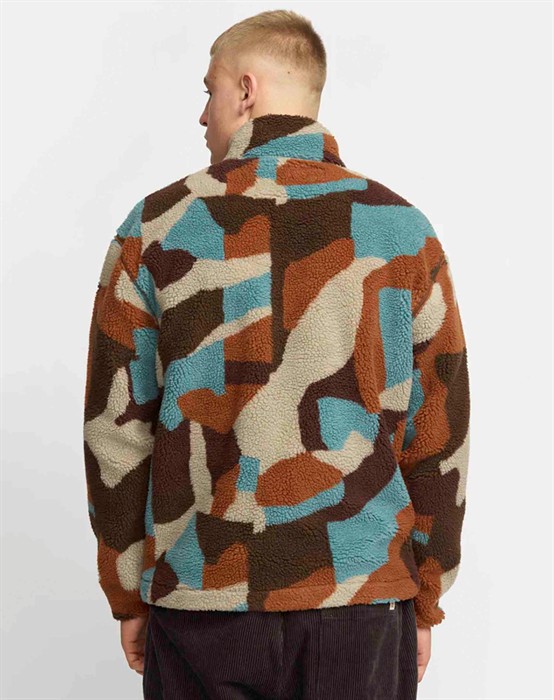 Printed Teddy Jakke - Brown